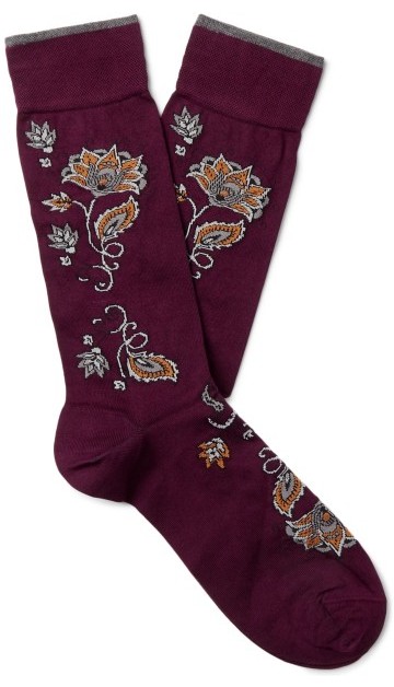 Stilinga dovana vyrui tamsiai raudonos raštuotos kojinės
