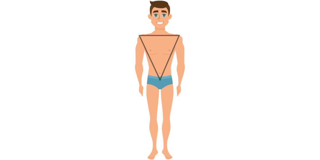 Vyro kūno forma apverstas trikampis