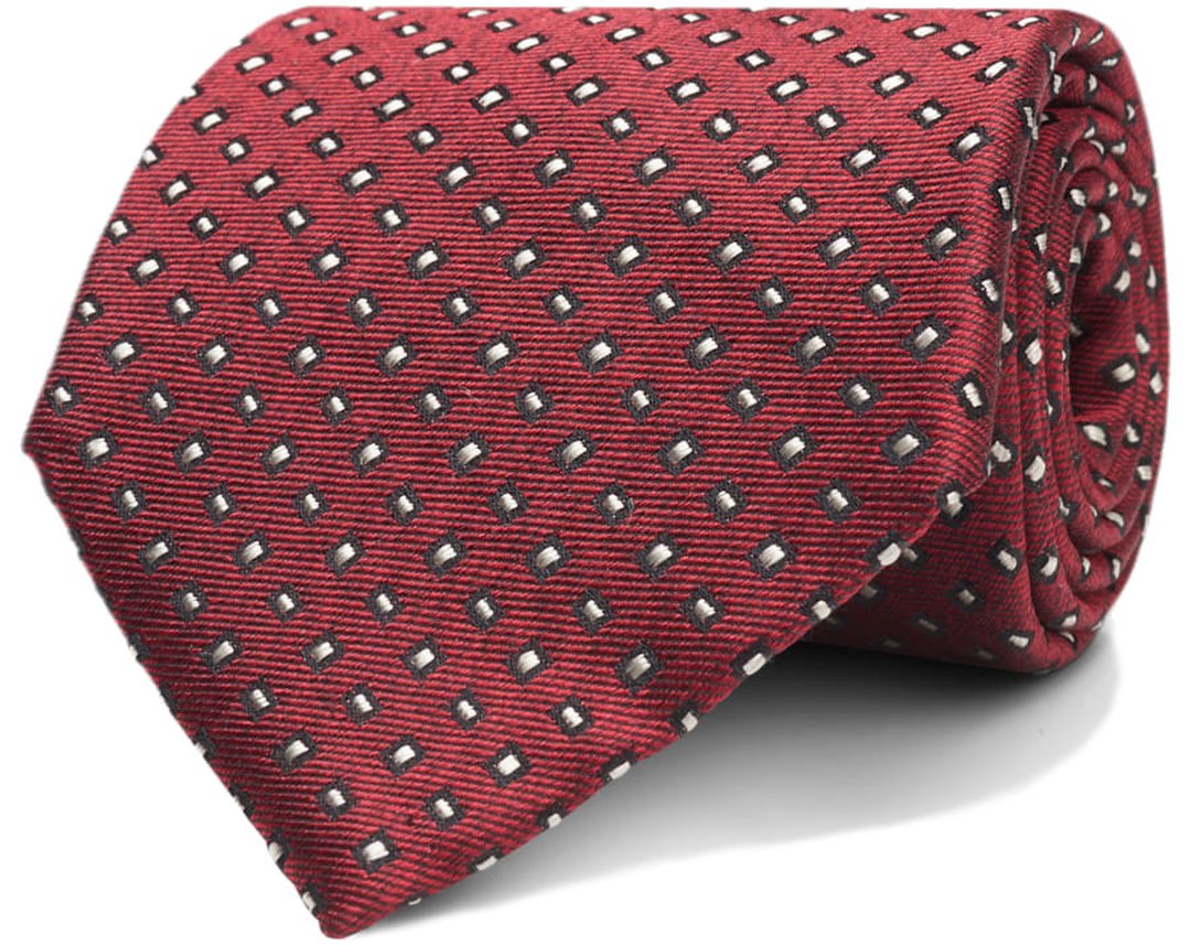 Raudonas taškuotas kaklaraištis
